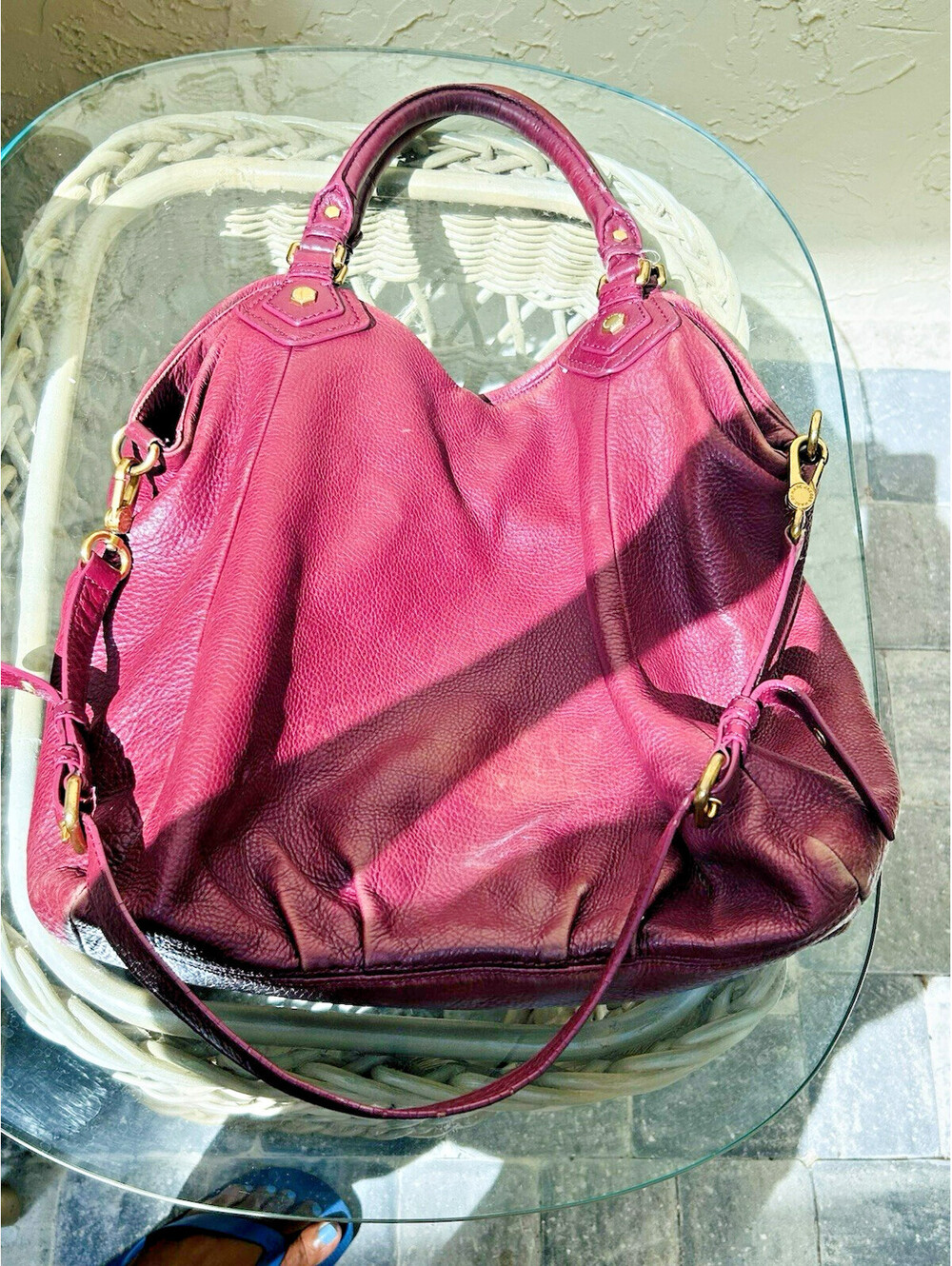Vtg MARC by MARC JACOBS Classic Q Francesca Pebbled Leather Designer Lux Bag Y2K - Picture 3 of 15